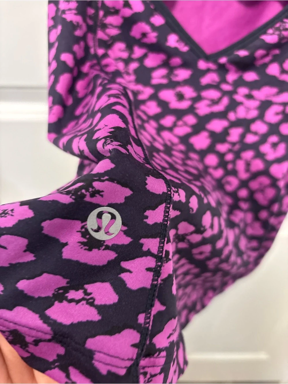 Lululemon Built-In Bra Tank Top Pink Leopard Print Athletic Yoga Top Size 6